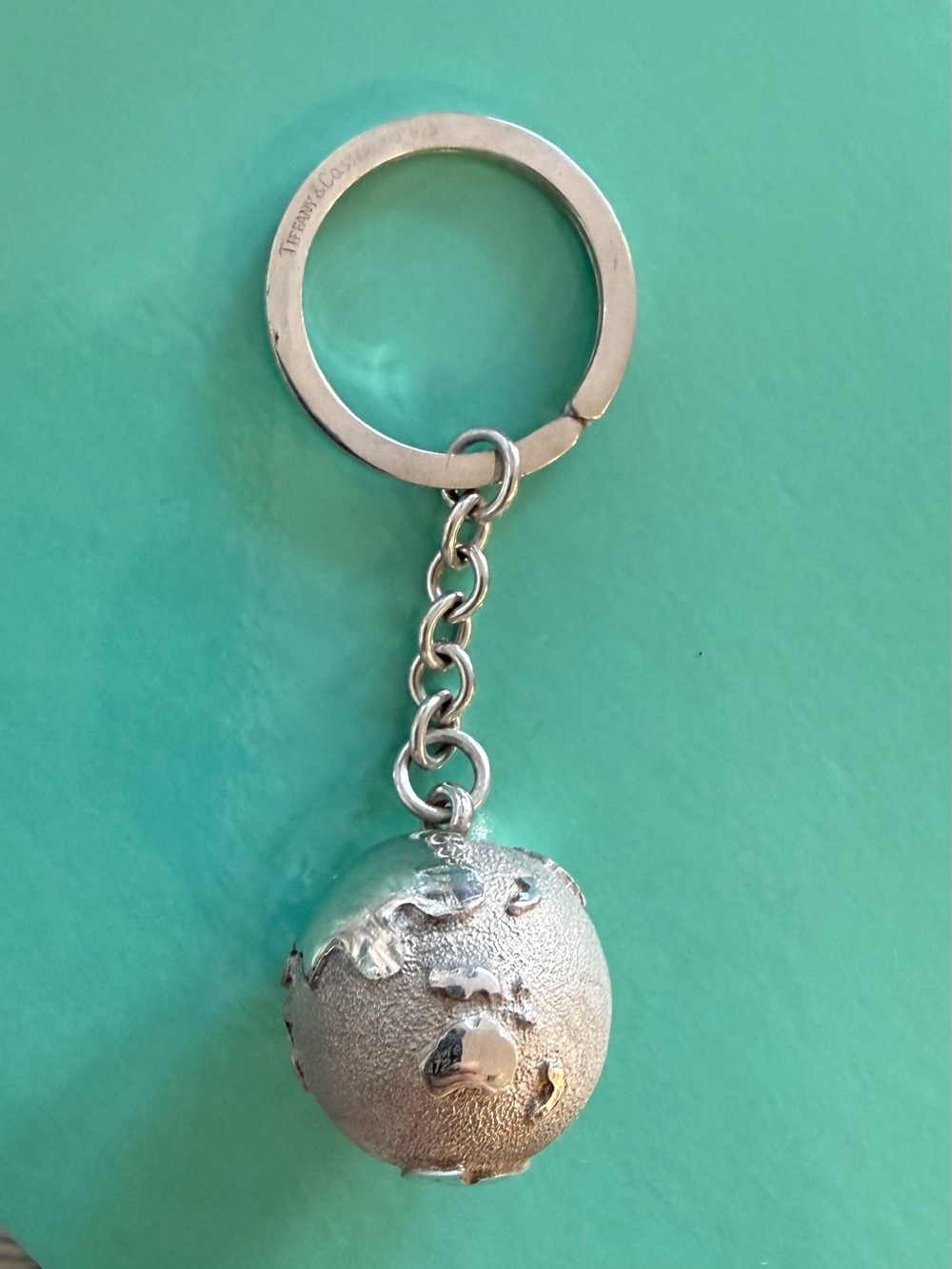 Tiffany & Co. Sterling Silver Globe Key Chain